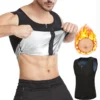 Men's Slimming Tighten Abdomen Corset Coating Sauna Suit Sports Waist Trainer Rapid Sweat Vest For Fitness Yoga Shapewear